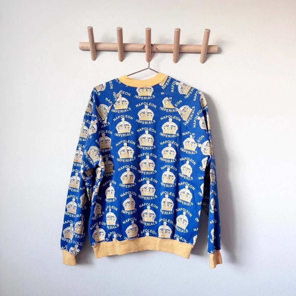 Vintage Napoleon Blue and Yellow Men's Sweatshirt - Picture 8 of 10
